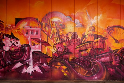 Grafitti vid återvinningscentralen i Köpenhamn